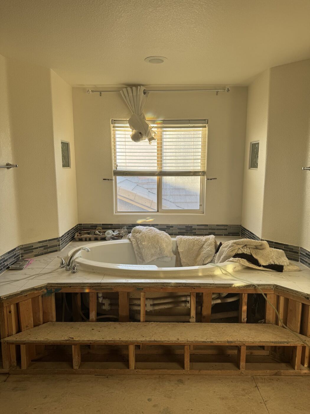 Primary bathroom mid-renovation